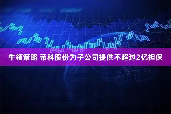 牛领策略 帝科股份为子公司提供不超过2亿担保